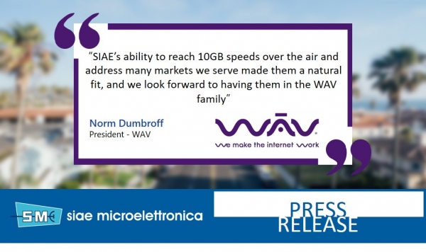 SIAE MICROELETTRONICA ANNOUNCES DISTRIBUTION AGREEMENT WITH WAV